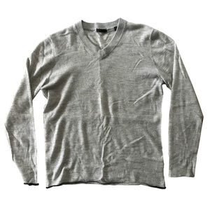 100% Cashmere V-Neck Sweater Grey Designer ATM